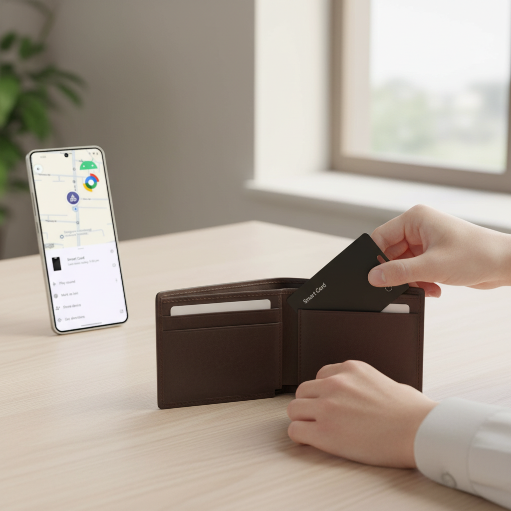 lim Wallet Tracker Card For Android - Ultra Thin Bluetooth Smart Tag Wireless Rechargeable For Wallet And Luggage Anti-Left